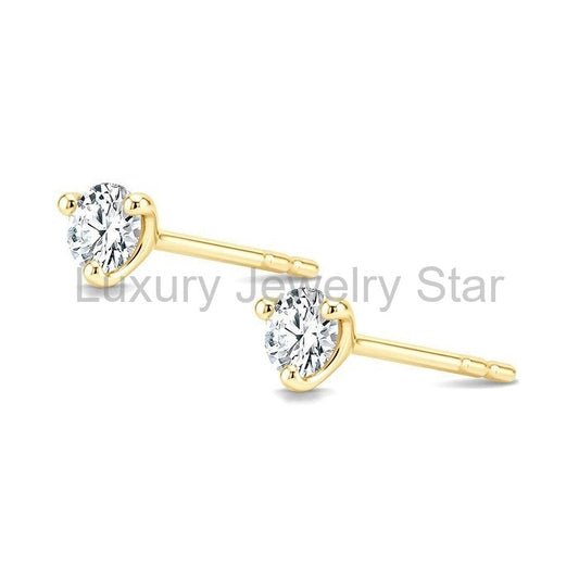 Round Shape Martini Diamond Stud Earrings - image 2