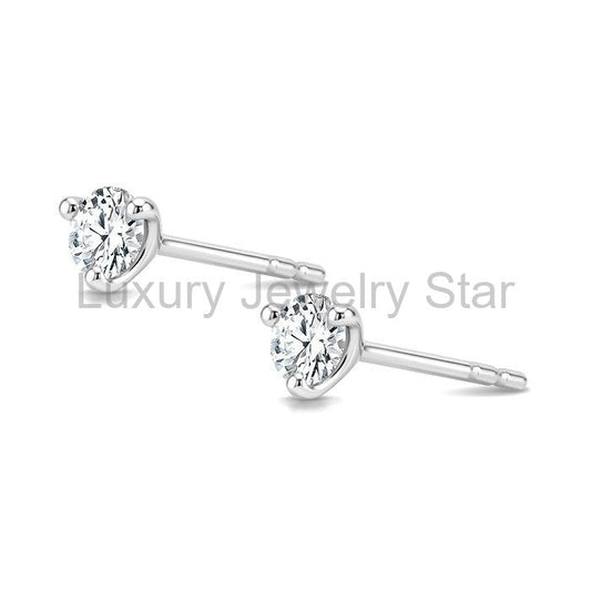 Round Shape Martini Diamond Stud Earrings - image 2
