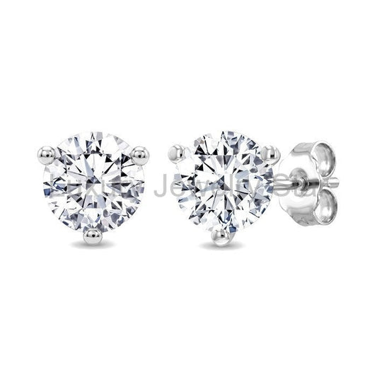 Round Shape Martini Diamond Stud Earrings