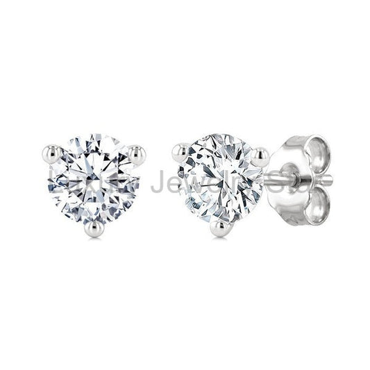 Round Shape Martini Diamond Stud Earrings