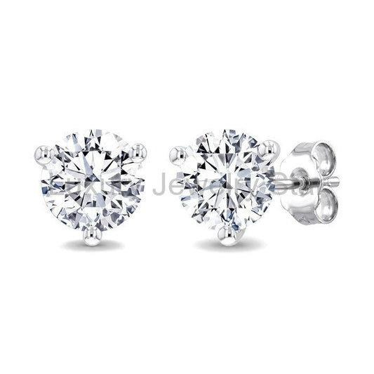 Round Shape Martini Diamond Stud Earrings