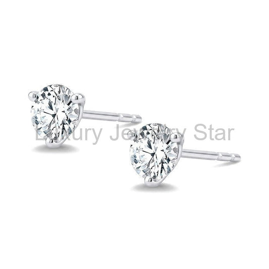 Round Shape Martini Diamond Stud Earrings - image 2