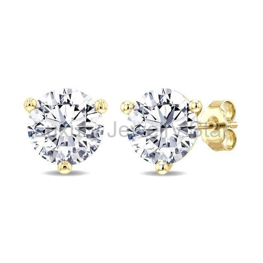 Round Shape Martini Diamond Stud Earrings