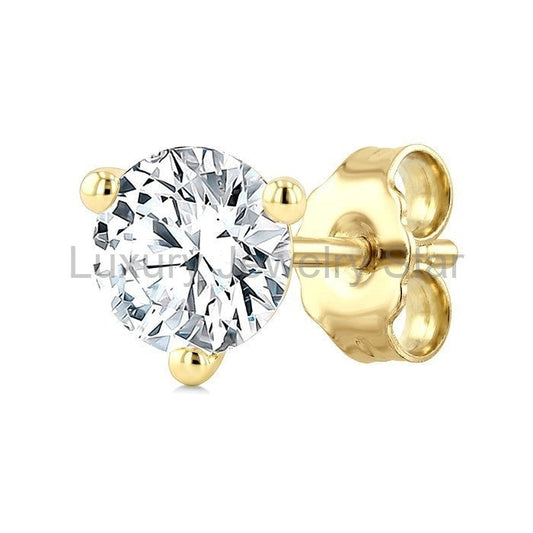 Round Shape Martini Diamond Stud Earrings - image 2