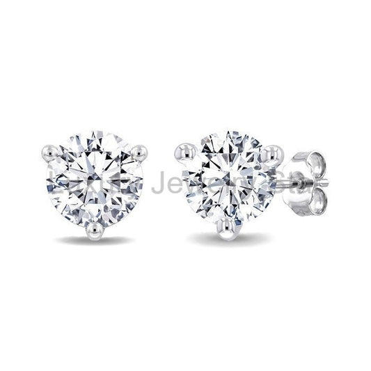 Round Shape Martini Diamond Stud Earrings