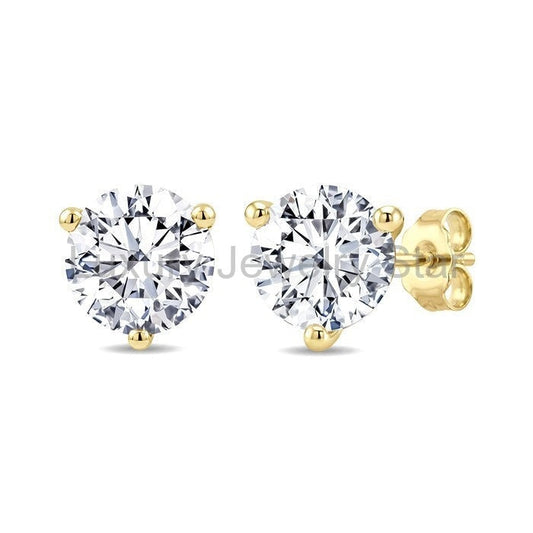 Round Shape Martini Diamond Stud Earrings
