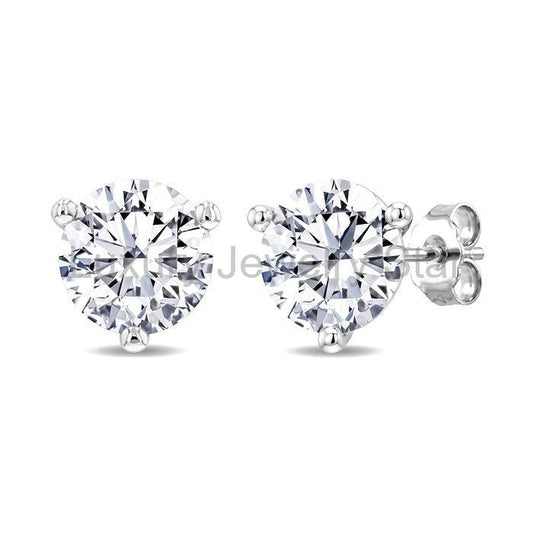 Round Shape Martini Diamond Stud Earrings
