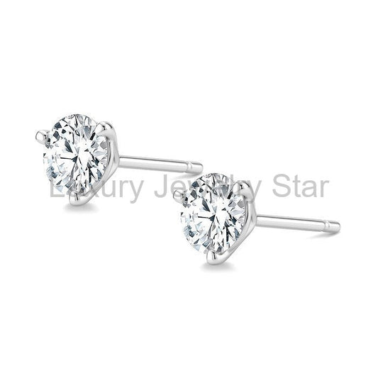 Round Shape Martini Diamond Stud Earrings - image 2