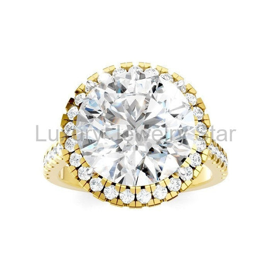 Round Shape Semi-Mount Halo Diamond Engagement Ring - image 2