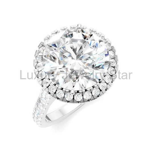 Round Shape Semi-Mount Halo Diamond Engagement Ring