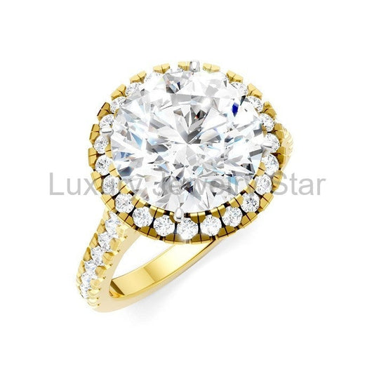 Round Shape Semi-Mount Halo Diamond Engagement Ring