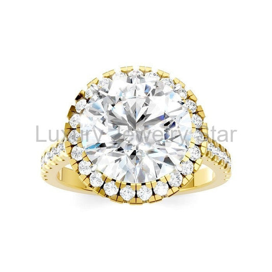 Round Shape Semi-Mount Halo Diamond Engagement Ring - image 2
