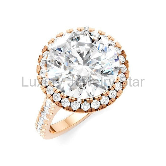 Round Shape Semi-Mount Halo Diamond Engagement Ring