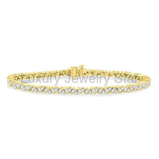 Scatter Zig-Zag Baguette Diamond Bracelet