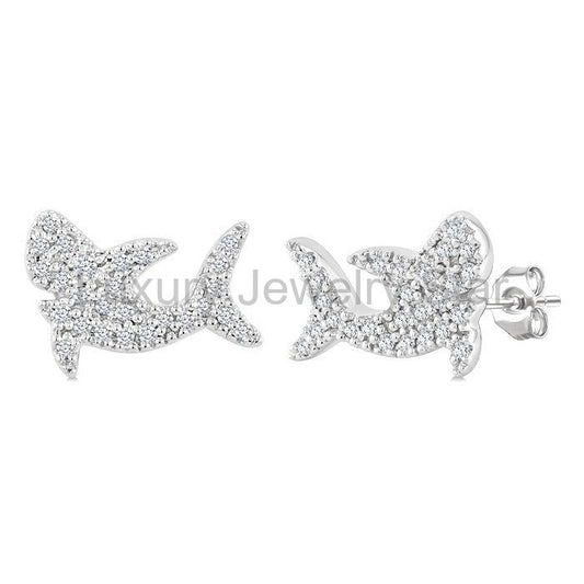 Shark Petite Diamond Fashion Earrings