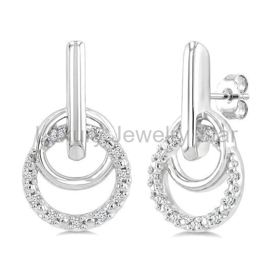 Silver Diamond Fashion Drop Earrings