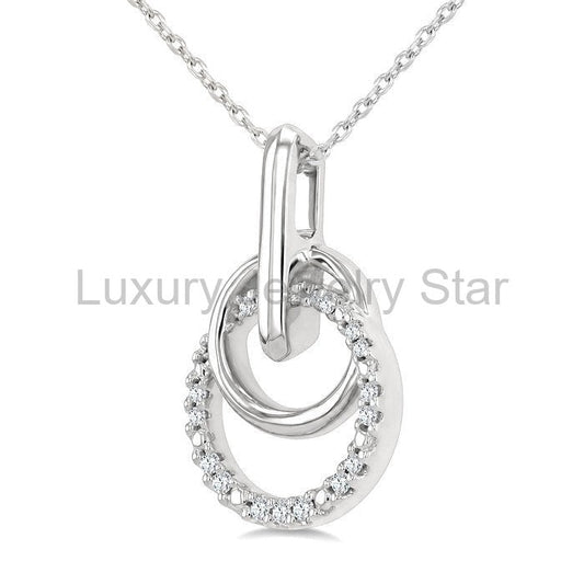 Silver Diamond Fashion Drop Pendant