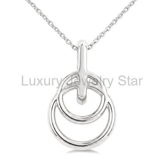 Silver Diamond Fashion Drop Pendant