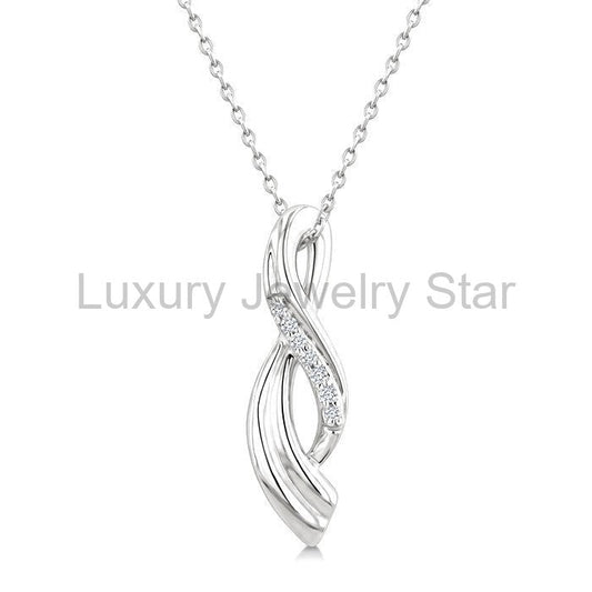 Silver Twisted Diamond Fashion Pendant