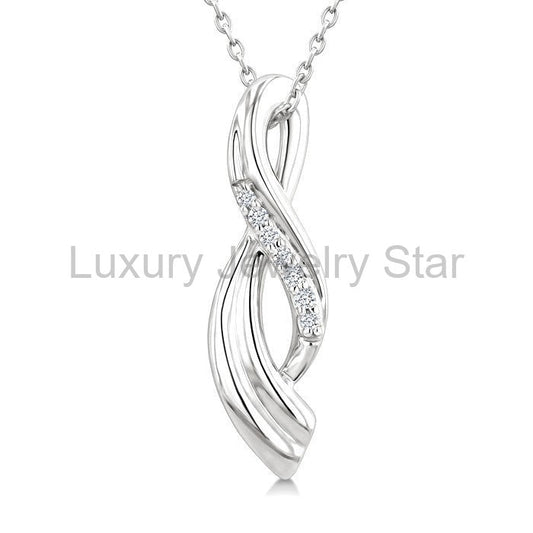 Silver Twisted Diamond Fashion Pendant