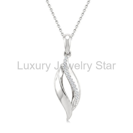 Silver Twisted Diamond Fashion Pendant