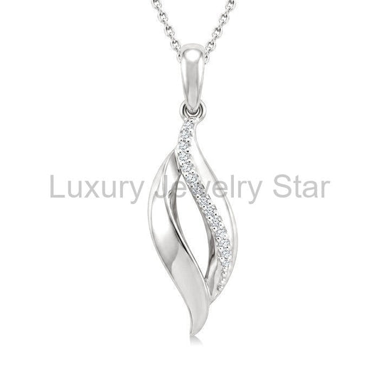 Silver Twisted Diamond Fashion Pendant