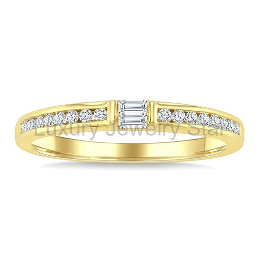 Stackable Baguette Diamond Fashion Band