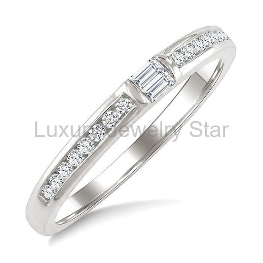Stackable Baguette Diamond Fashion Band
