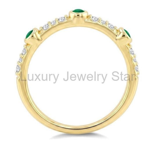 Stackable Gemstone & Diamond Fashion Ring