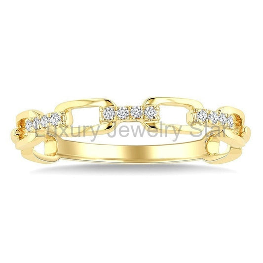Stackable Open Link Diamond Fashion Band - image 2