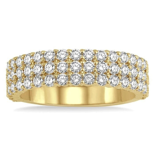 Three Row Diamond Wedding Band - image 2