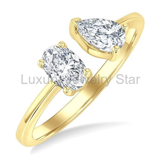 Toi Et Moi Diamond Fashion Open Ring