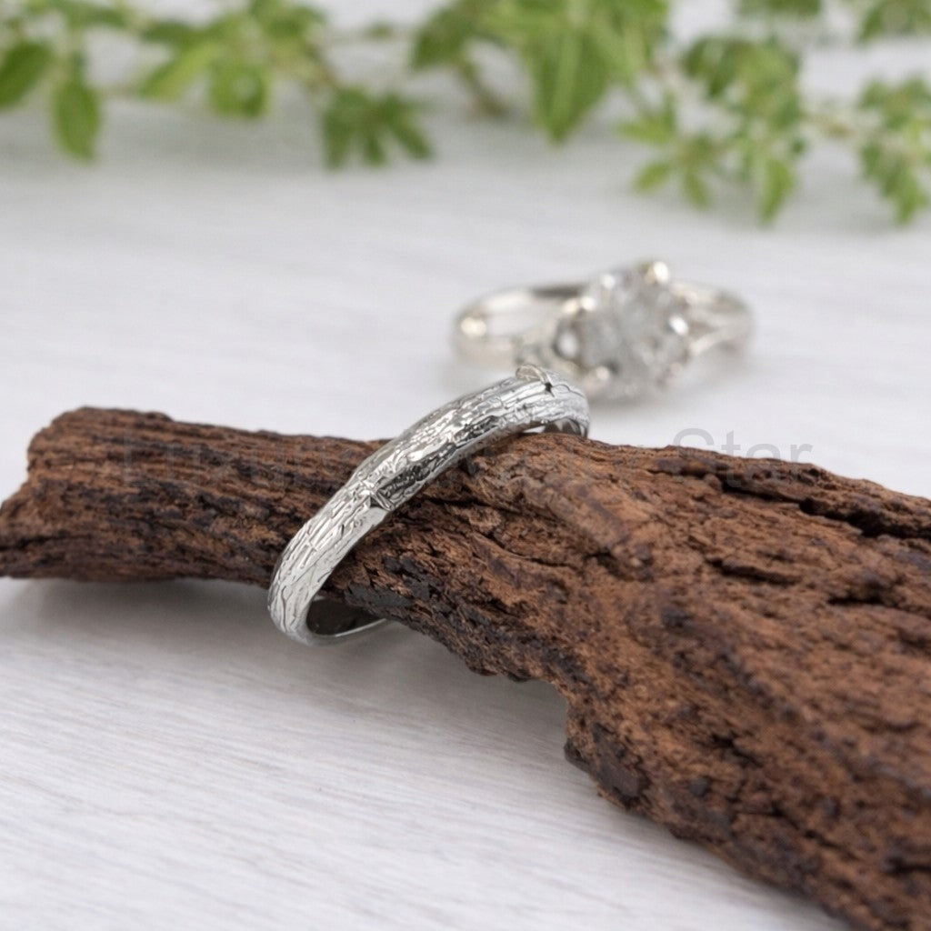Raw Diamond Twig Style Bridal Set - image 5