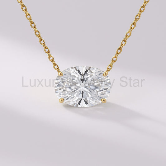 2 Carat Oval Cut Diamond Pendant Necklace for Women