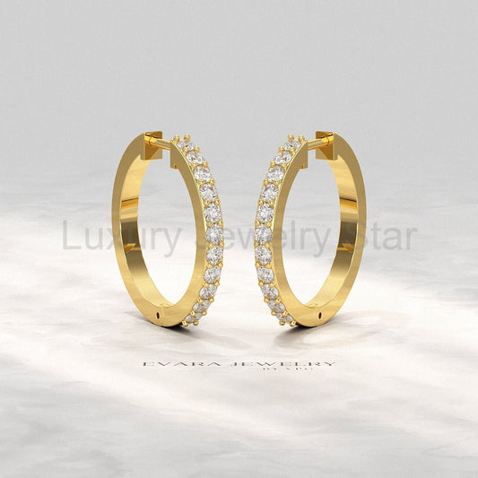 Diamond Half Hoop Earrings for Women