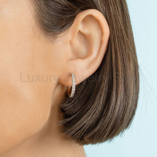 Diamond Half Hoop Earrings for Women - image 2