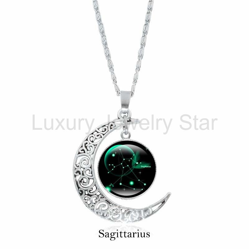 Fortune Jewel 12 Constellations of the Zodiac Moon Protection Necklace Chain Pendant - image 10