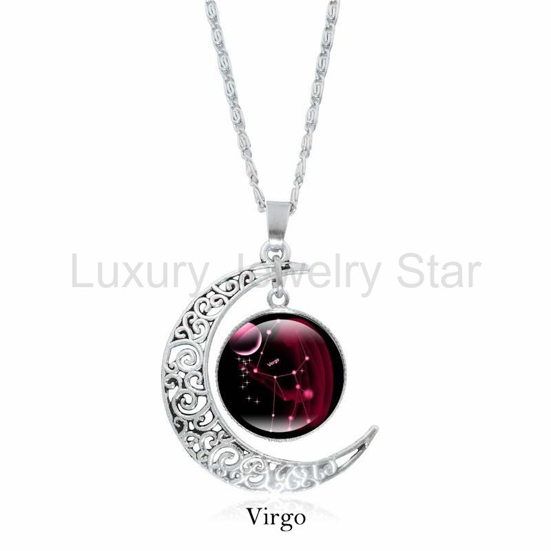 Fortune Jewel 12 Constellations of the Zodiac Moon Protection Necklace Chain Pendant - image 12
