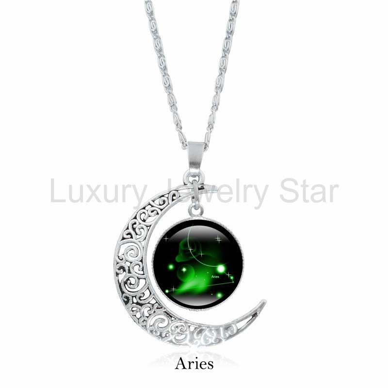 Fortune Jewel 12 Constellations of the Zodiac Moon Protection Necklace Chain Pendant - image 13