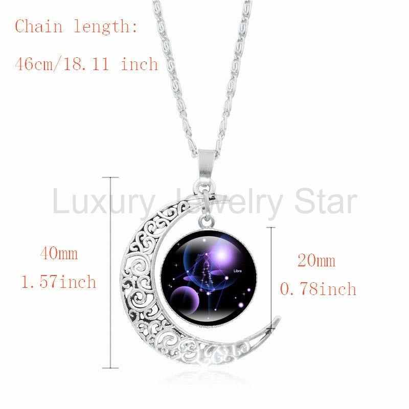 Fortune Jewel 12 Constellations of the Zodiac Moon Protection Necklace Chain Pendant - image 16