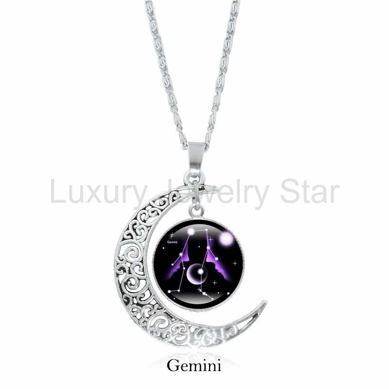 Fortune Jewel 12 Constellations of the Zodiac Moon Protection Necklace Chain Pendant - image 5
