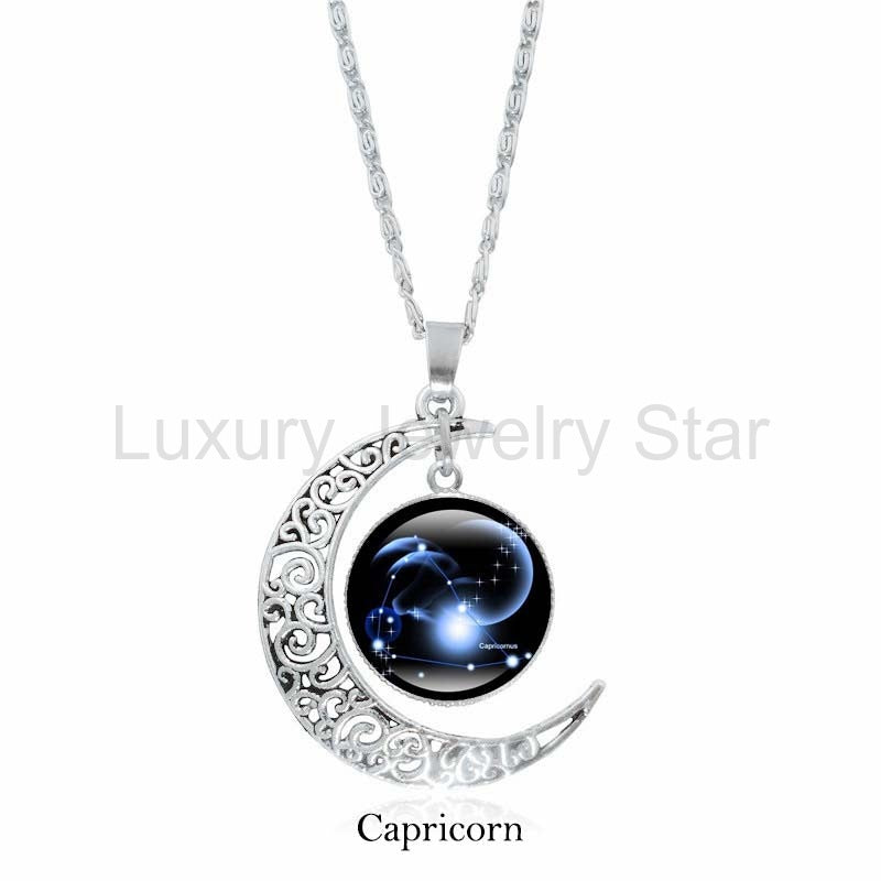 Fortune Jewel 12 Constellations of the Zodiac Moon Protection Necklace Chain Pendant - image 8