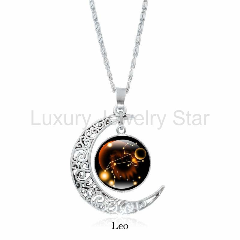 Fortune Jewel 12 Constellations of the Zodiac Moon Protection Necklace Chain Pendant - image 9