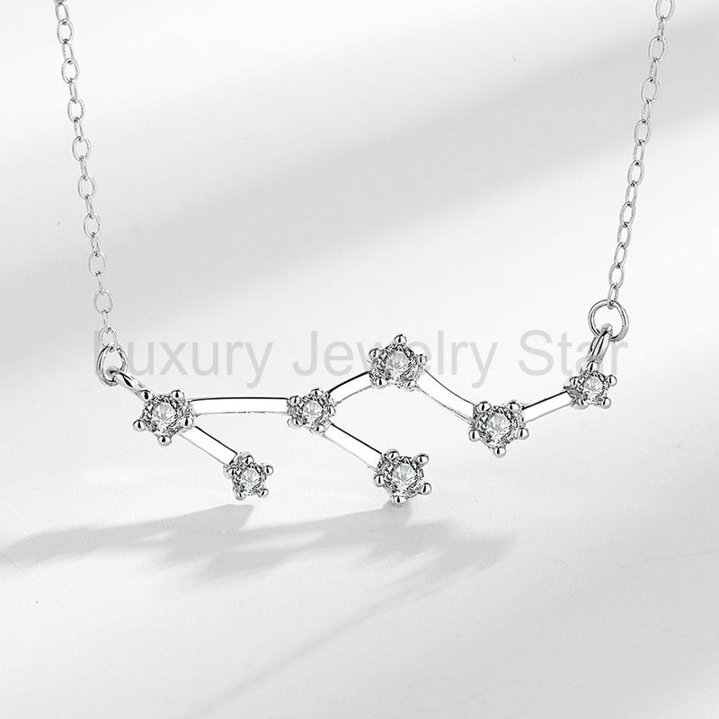 Fortune Jewel 925 Sterling Silver 12 Constellations of the Zodiac Astrology Blessing Necklace