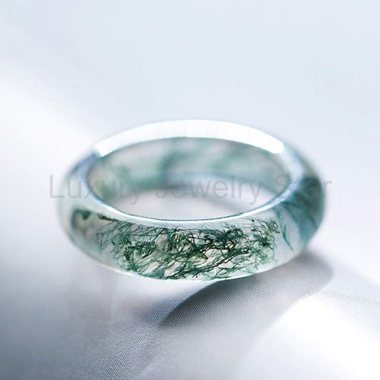 Fortune Jewel Moss Agate Healing Balance Ring - image 2