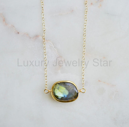 Celeste Necklace: Labradorite