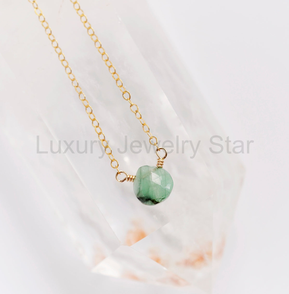 Raw Emerald Necklace - image 3
