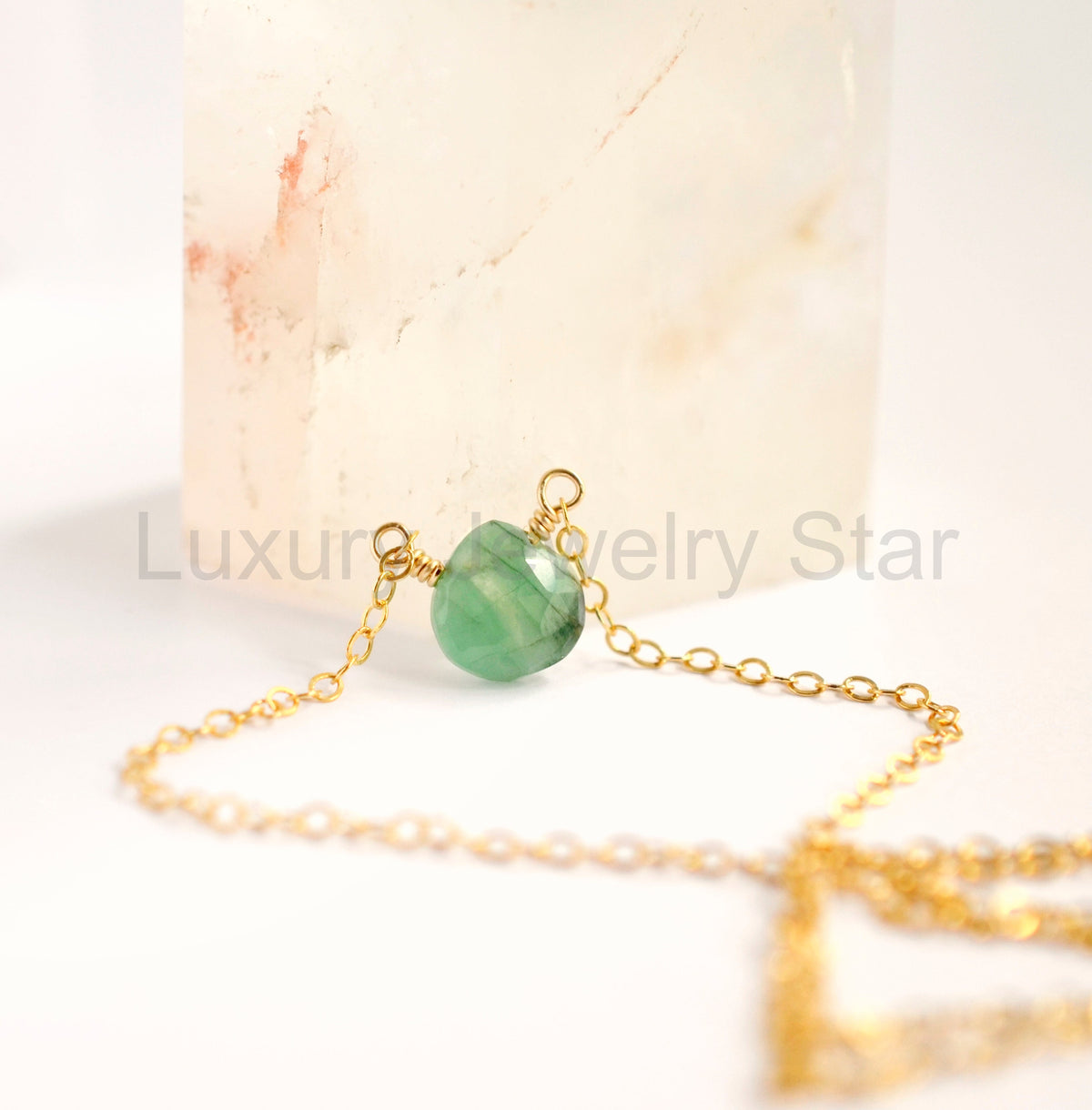 Raw Emerald Necklace - image 4