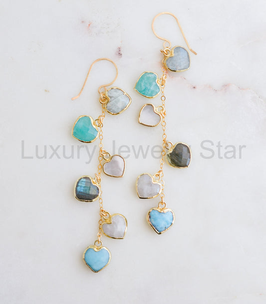 Sea & Sky Heart Earrings