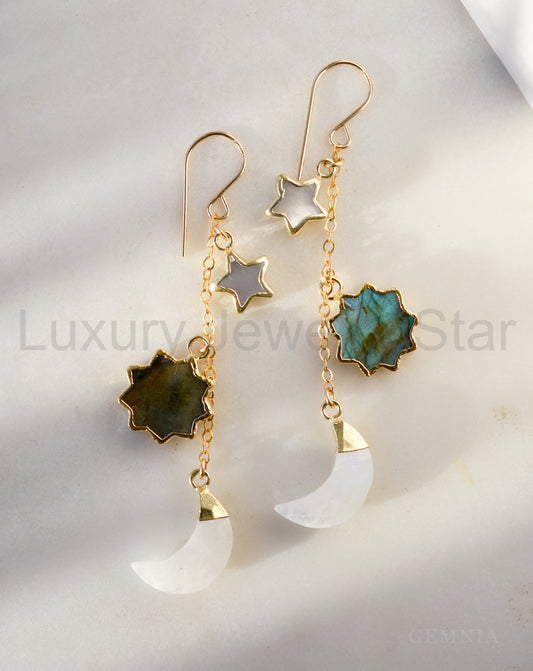 Sun Moon & Star Earrings
